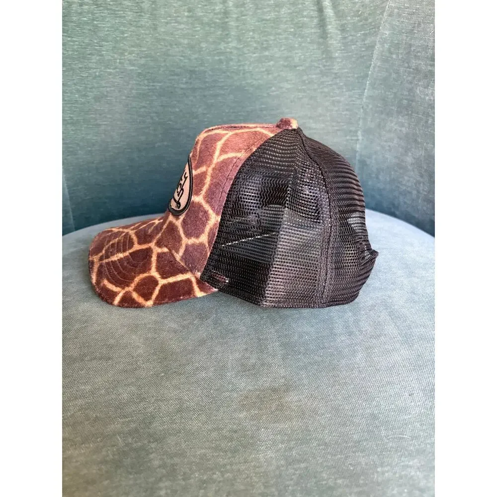 Stylish Von Dutch Velvet Giraffe Print Trucker Hat NWT